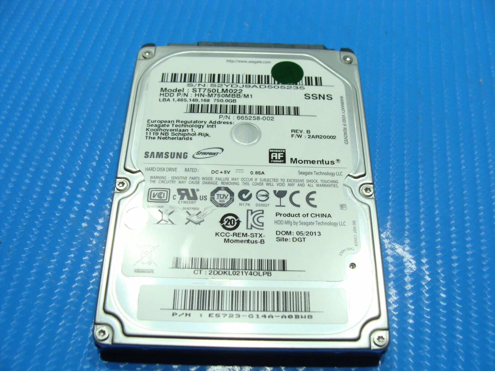 HP M6-K015DX Samsung 750GB SATA 2.5