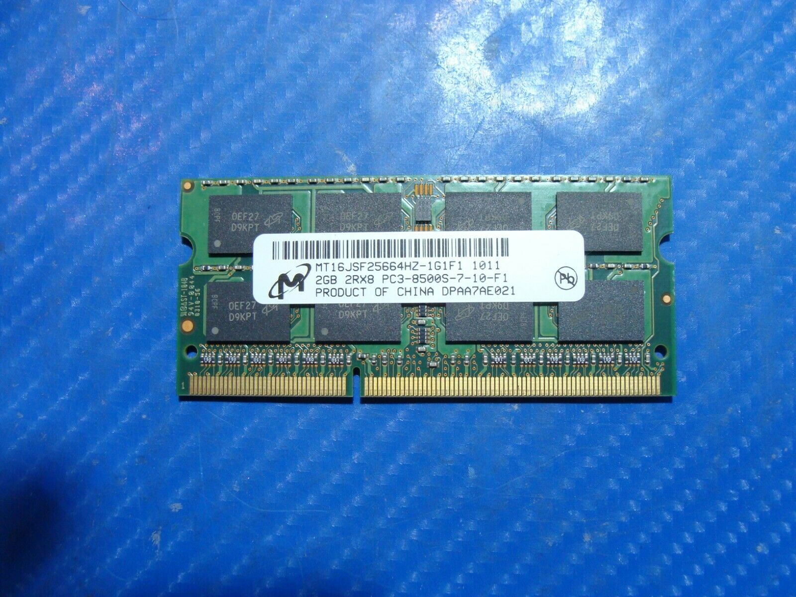MacBook Pro Micron 2GB 2Rx8 PC3-8500S SO-DIMM Memory RAM MT16JSF25664HZ-1G1F1 #1 Micron