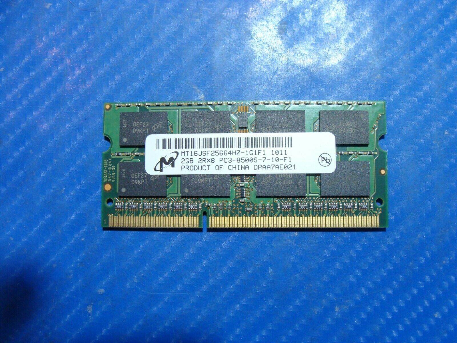 MacBook Pro Micron 2GB 2Rx8 PC3-8500S SO-DIMM Memory RAM MT16JSF25664HZ-1G1F1 #1 - Tested Computer Laptop Parts