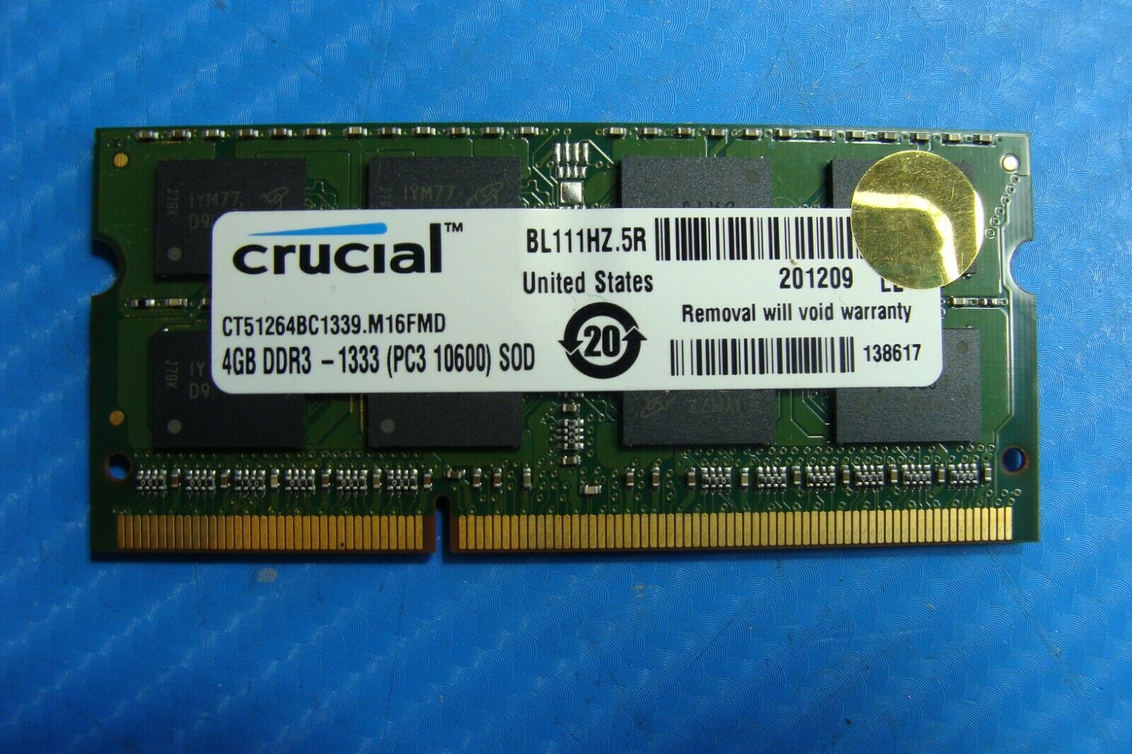 MacBook Pro A1286 Crucial 4Gb Memory Ram So-Dimm ct51264bc1339.m16fmd - Laptop Parts - Buy Authentic Computer Parts - Top Seller Ebay