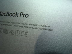 MacBook Pro 15" A1398 Mid 2015 MJLQ2LL/A Genuine Bottom Case Silver 923-00544