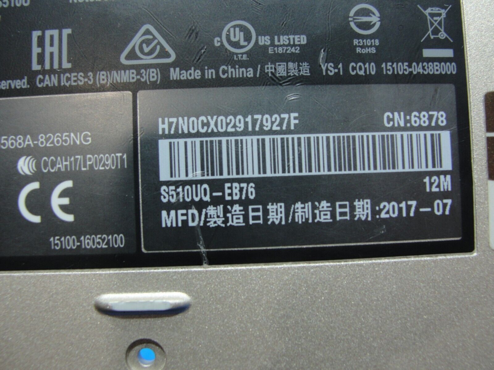 Asus X510UQ-EB76 15.6