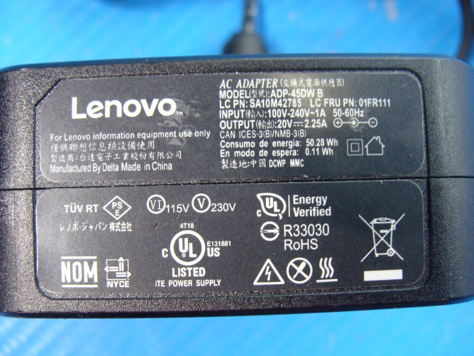 Genuine Original LENOVO ADP-45DW B 20V 3.25A AC Power Adapter Charger
