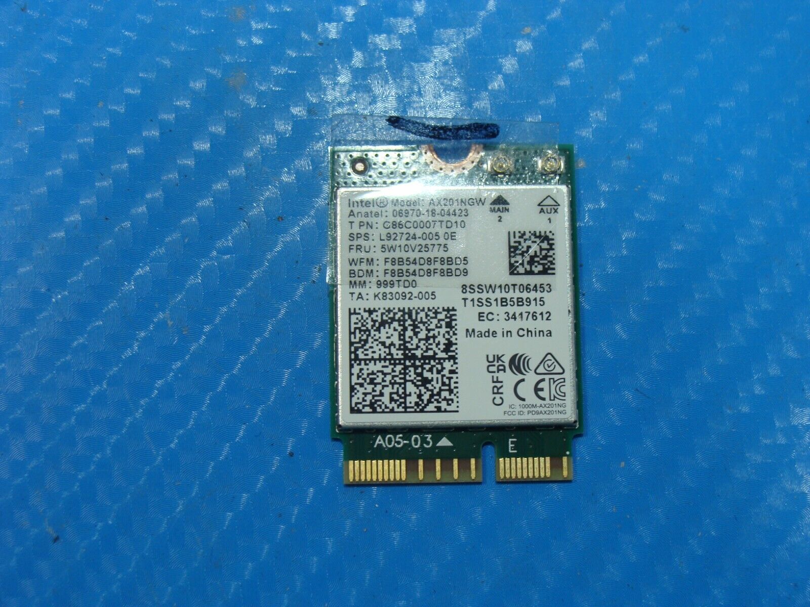 MSI GE76 Raider 17.3" 12UE-456US Genuine Wireless WiFi Card AX201NGW L92724-005