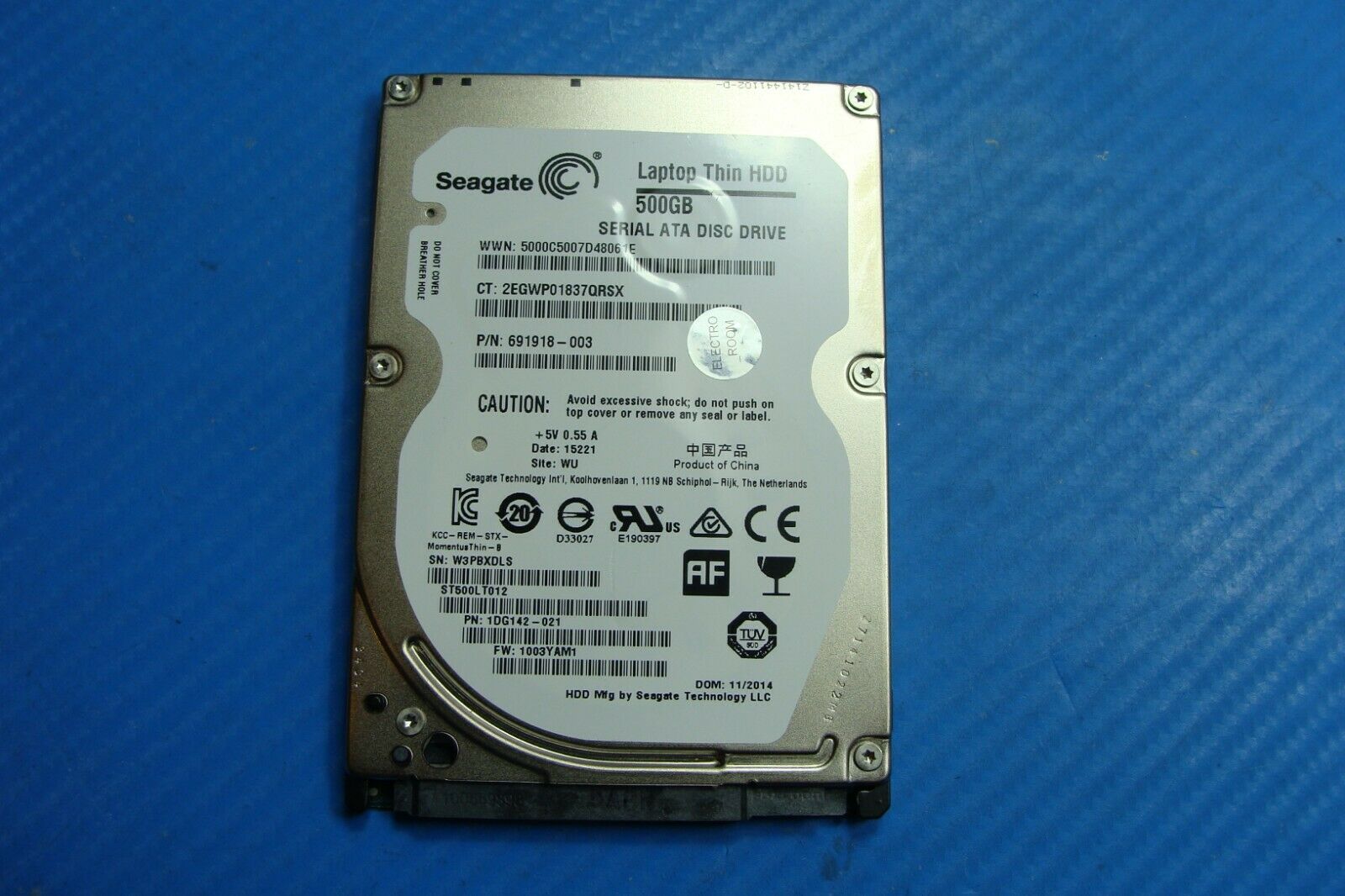 HP 15-r131wm 15.6" Genuine Laptop Seagate 500GB Sata 2.5" HDD Drive st500lt012 