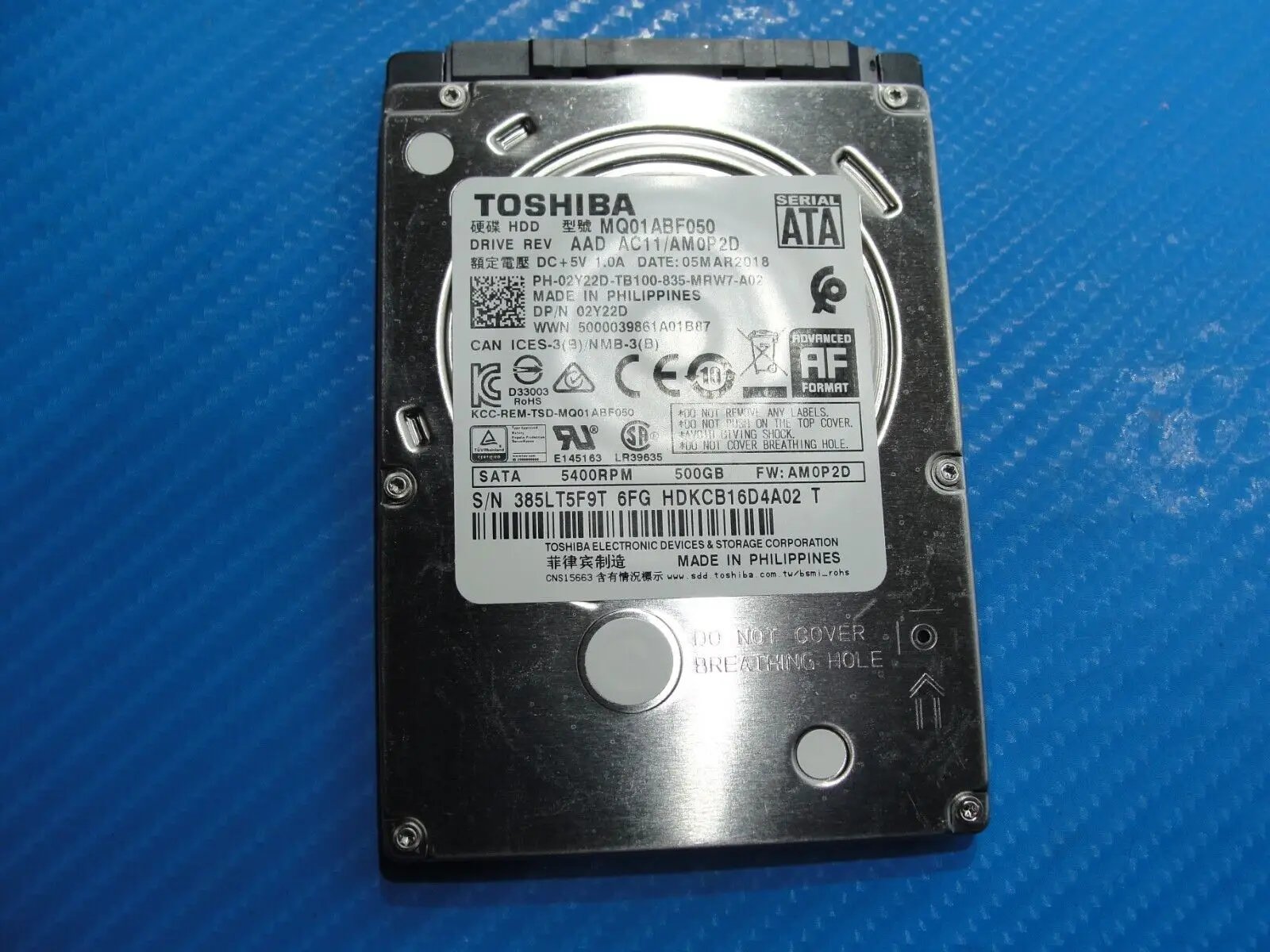 Dell 15 3565 Toshiba 500GB SATA 2.5