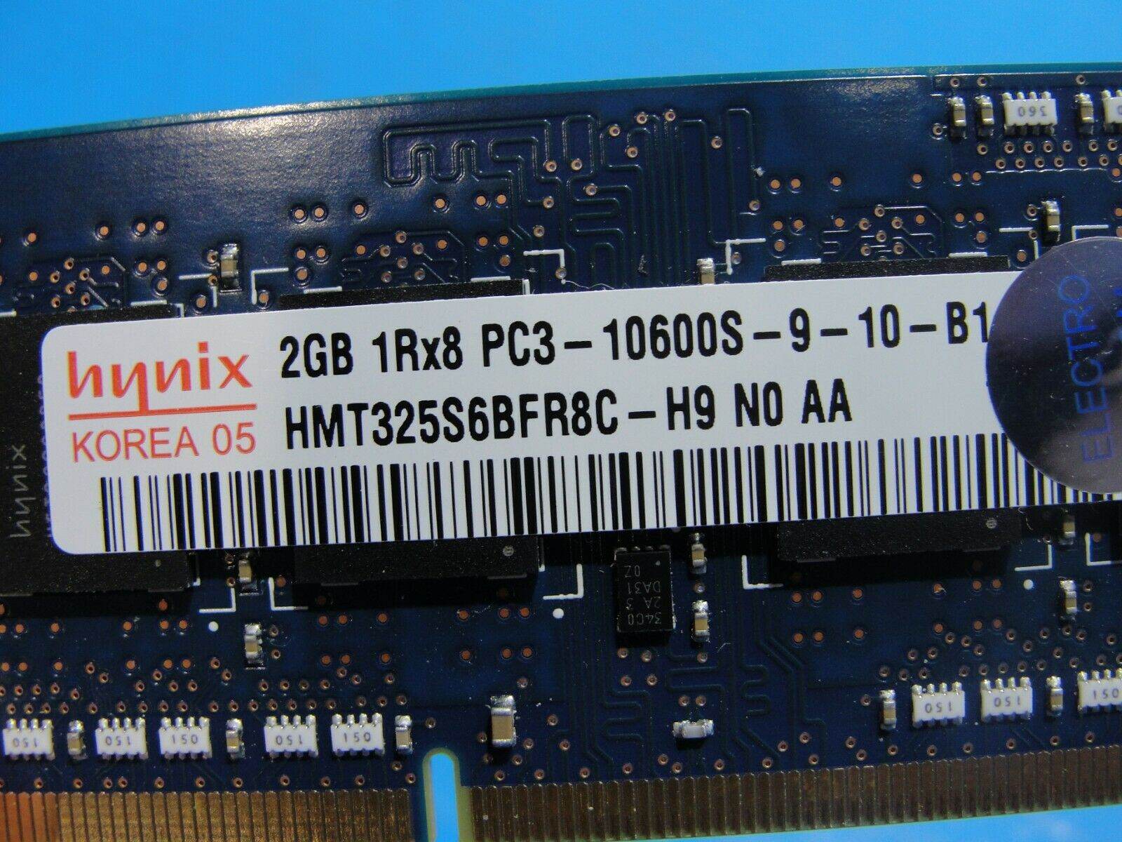 MacBook Pro A1278 SO-DIMM Hynix 2GB Memory PC3-10600S-9-10-B1 HMT325S6BFR8C-H9 - Tested Computer Laptop Parts