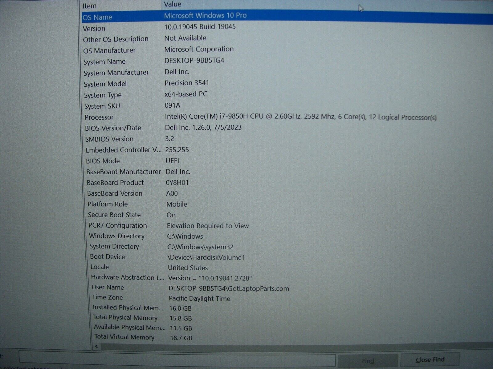 PoWeR Battery Dell Precision 3541 i7-9850H 2.6GHz 16GB 512GB Nvidia Quadro P620