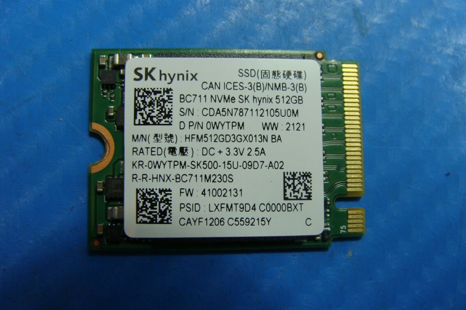 Dell 5410 SK Hynix 512GB NVMe M2 SSD Solid State Drive hfm512gd3gx013n wytpm - Laptop Parts - Buy Authentic Computer Parts - Top Seller Ebay