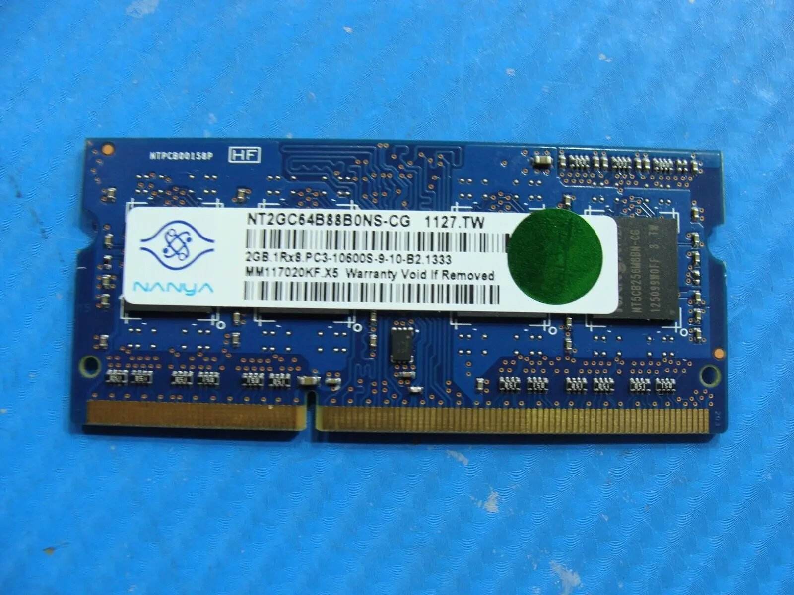 Dell 14R N4110 Nanya 2GB 1Rx8 PC3-10600S Memory RAM SO-DIMM NT2GC64B88B0NS-CG - Tested Computer Laptop Parts