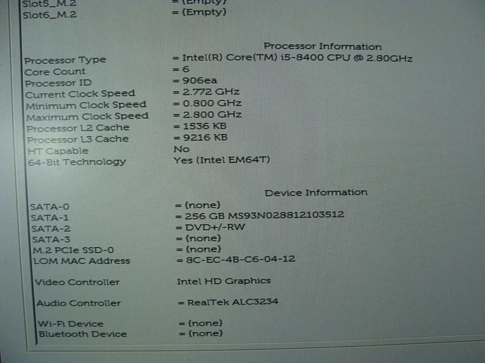 Powerful Wifi Gaming Dell Desktop 3060 MT i5-8400 8GB RAM 256GB SSD W10Pro DVDR