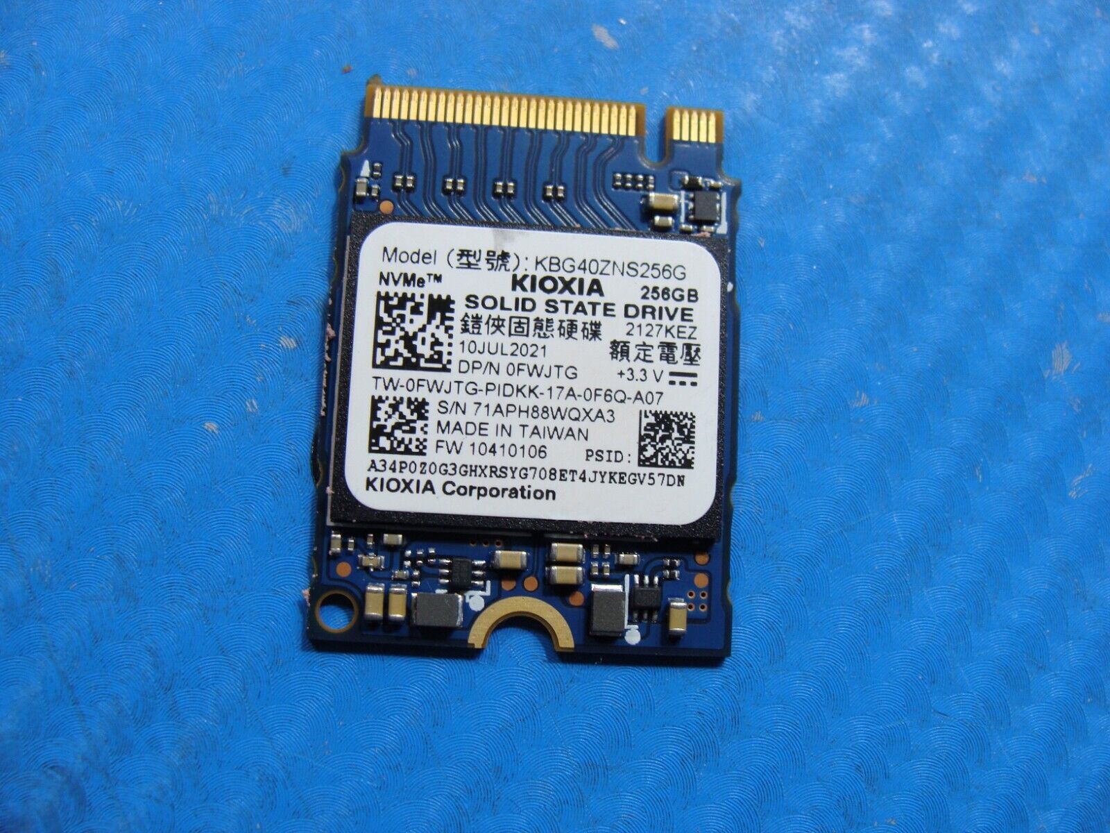 Dell 5420 Kioxia 256GB NVMe M.2 SSD Solid State Drive KBG40ZNS256G FWJTG