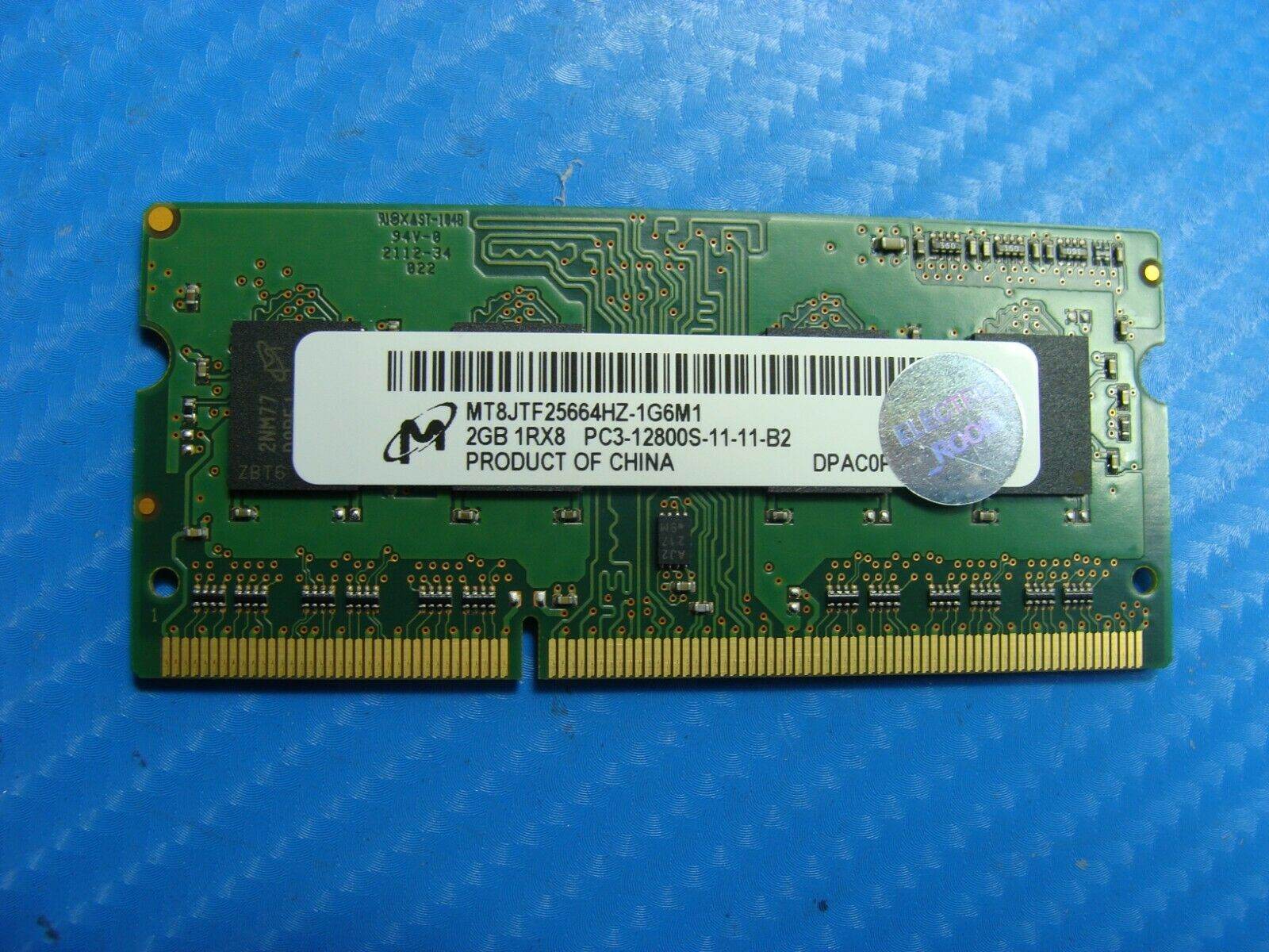 MacBook Pro A1286 Micron 2GB PC3-12800S Memory RAM SO-DIMM MT8JTF25664HZ-1G6M1 - Tested Computer Laptop Parts