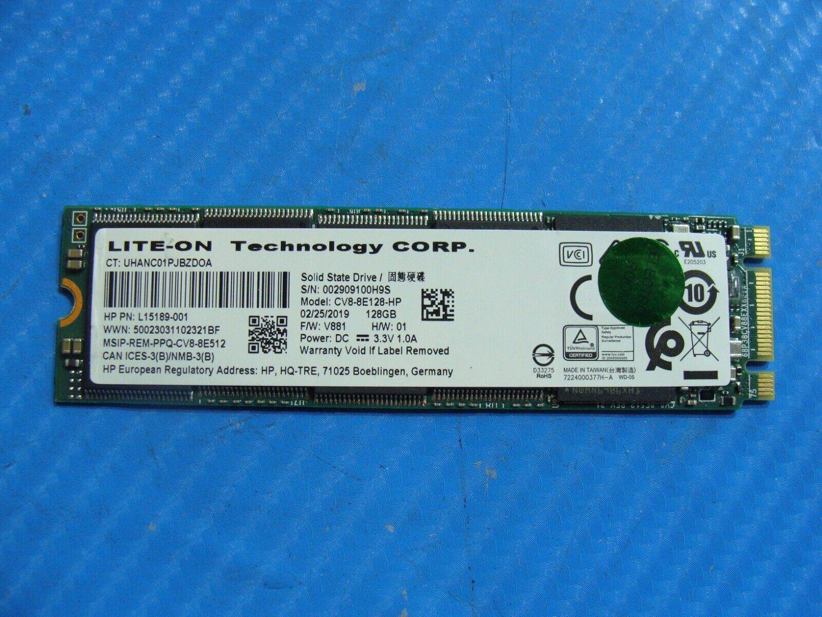 HP 14m-dh0001dx Liteon 128GB M.2 SATA SSD Solid State Drive CV8-8E128 L15189-001 - Tested Computer Laptop Parts