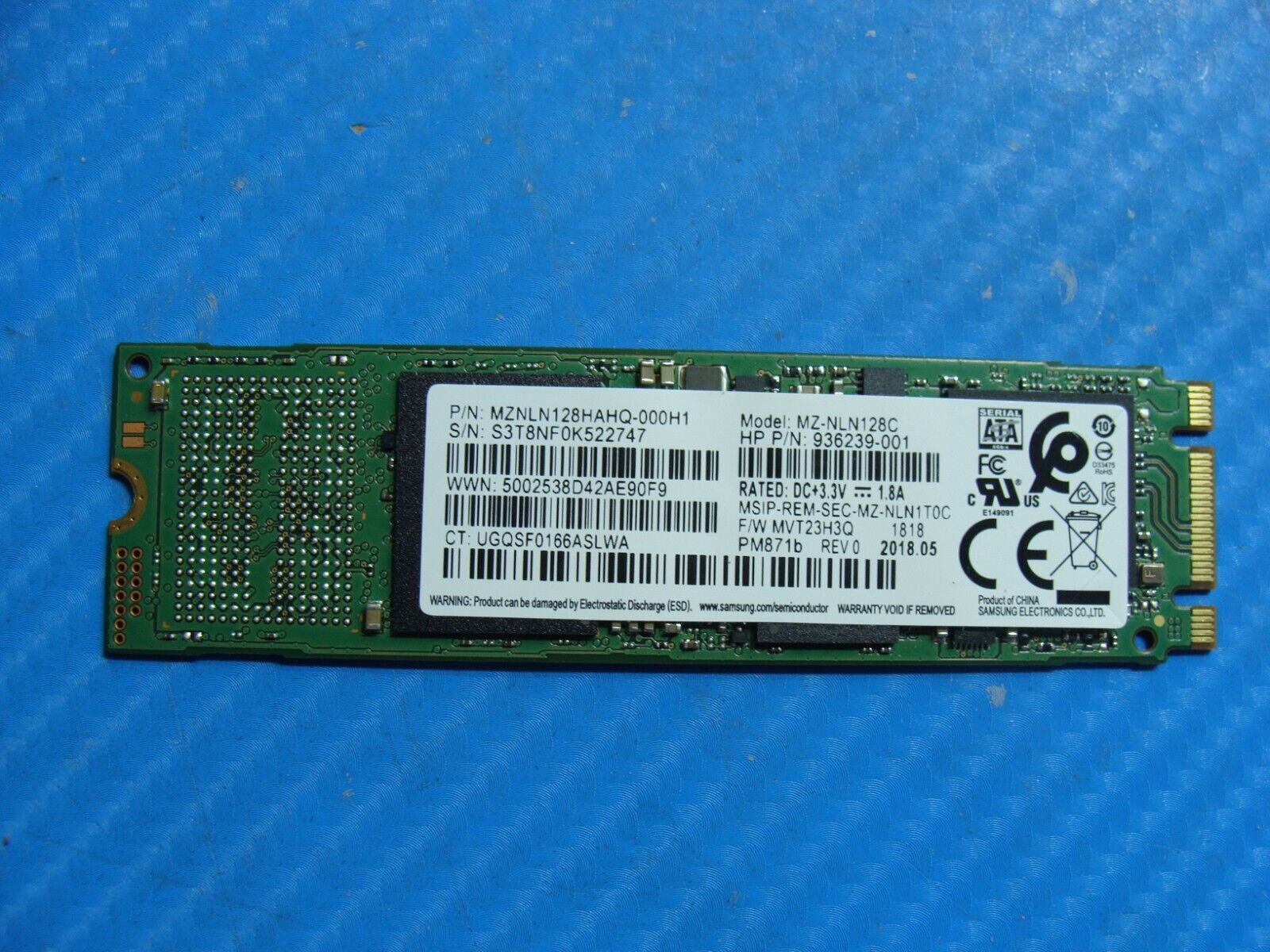 HP 15-da0014dx Samsung 128GB SATA M.2 SSD Solid State Drive MZNLN128HAHQ-000H1