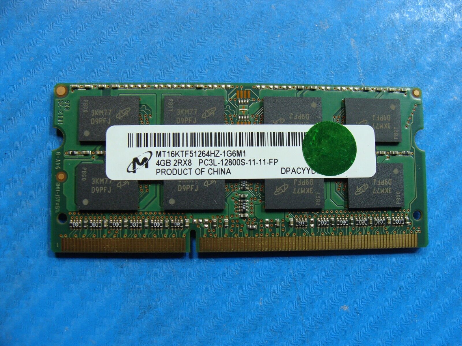 Lenovo T430 Micron 4GB 2Rx8 PC3L-12800S Memory RAM SO-DIMM MT16KTF51264HZ-1G6M1