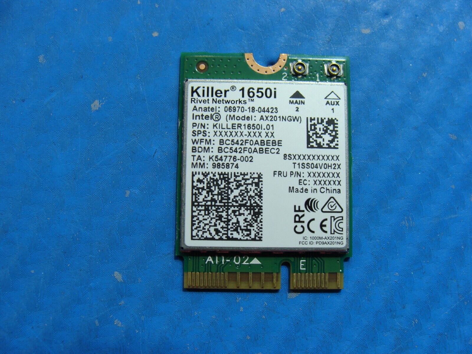 Acer Predator Helios PH315-53-781R 15.6 WiFi Wireless Card AX201NGW K54776-002