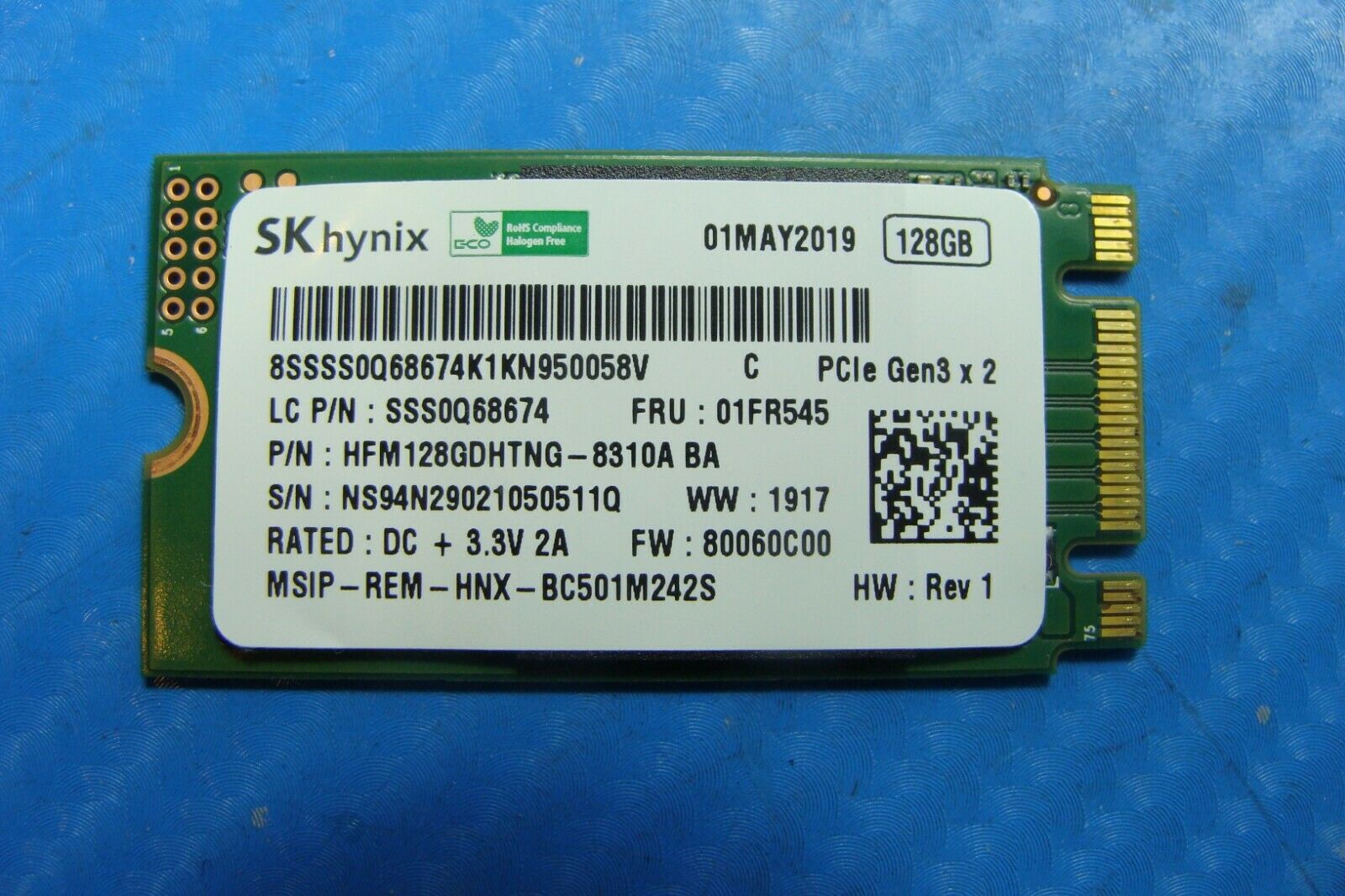 Lenovo Flex-14IWL SK hynix 128Gb NVMe M.2 Solid State Drive hfm128gdhtng-8310a 