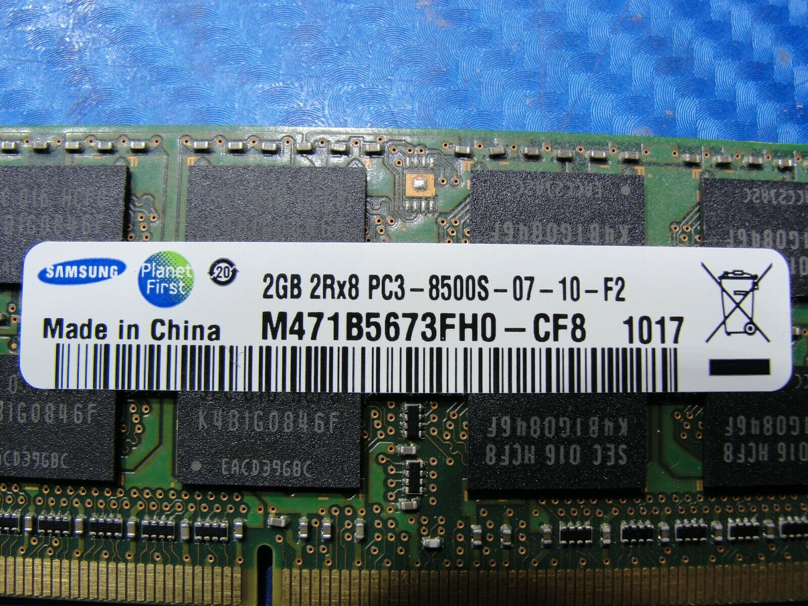 MacBook Pro A1278 Samsung 2GB Memory PC3-8500S-07-10-F2 M471B5673FH0-CF8 Samsung