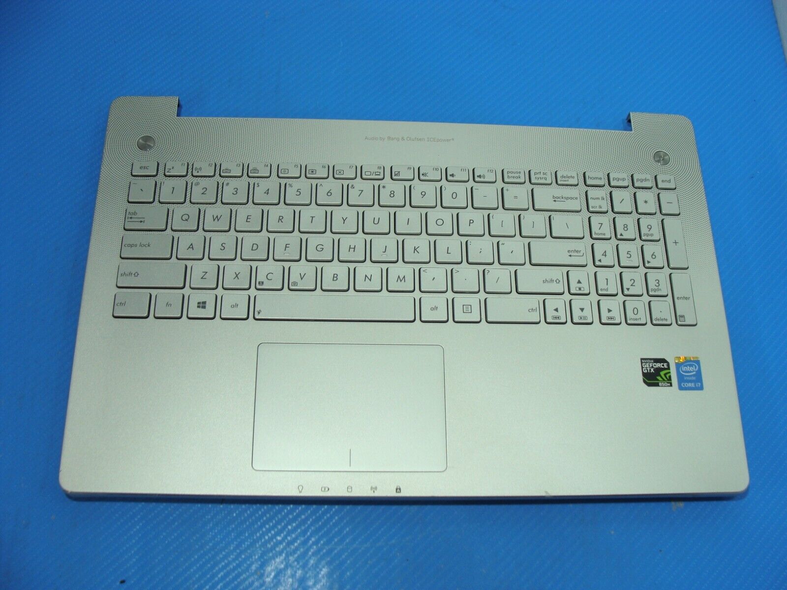 Asus 15.6” N550J Palmrest w/Backlit Keyboard TouchPad Speakers 13NB00K1AM0251