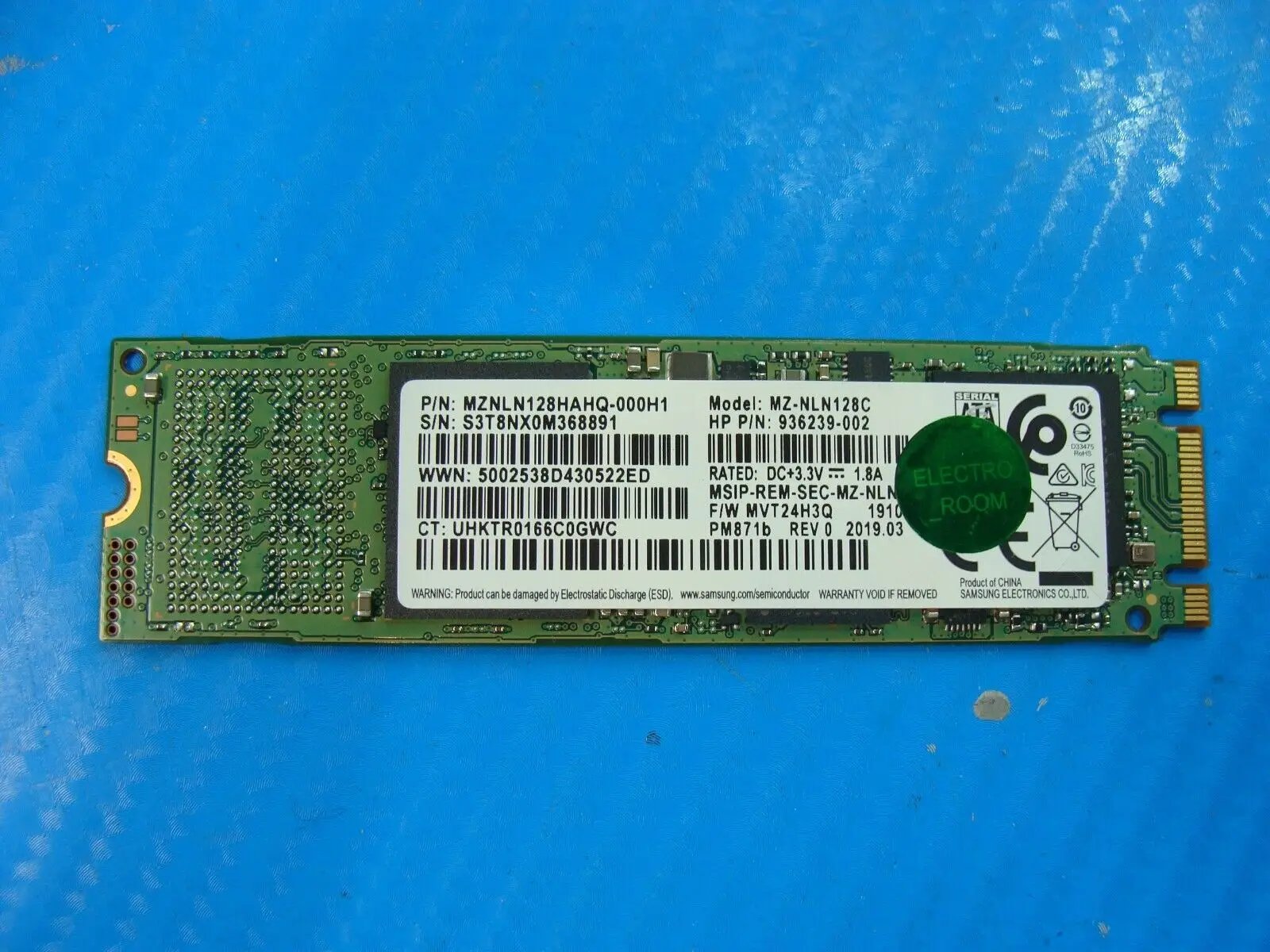 HP 15-dw0043dx Samsung 128GB SATA M.2 SSD Solid State Drive MZNLN128HAHQ-000H1