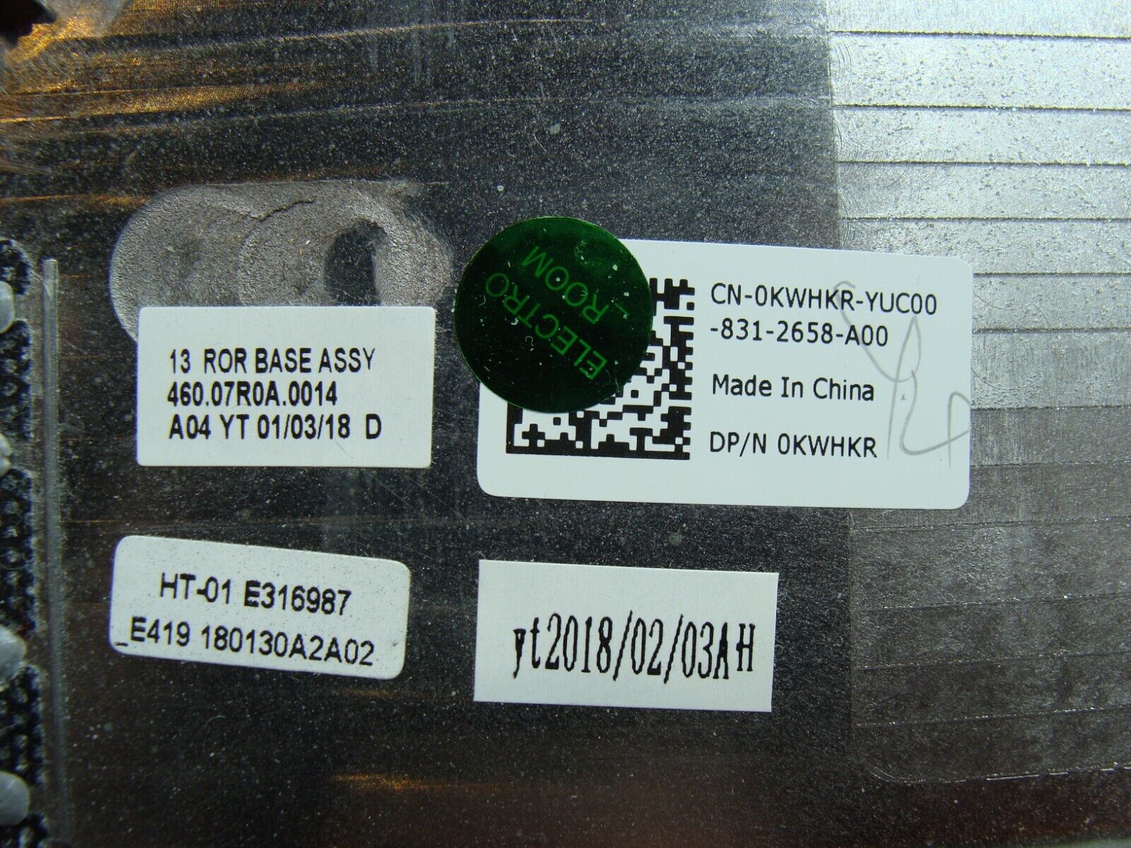 Dell Inspiron 13 5379 2-in-1 13.3 Bottom Case Base Cover KWHKR Grade A