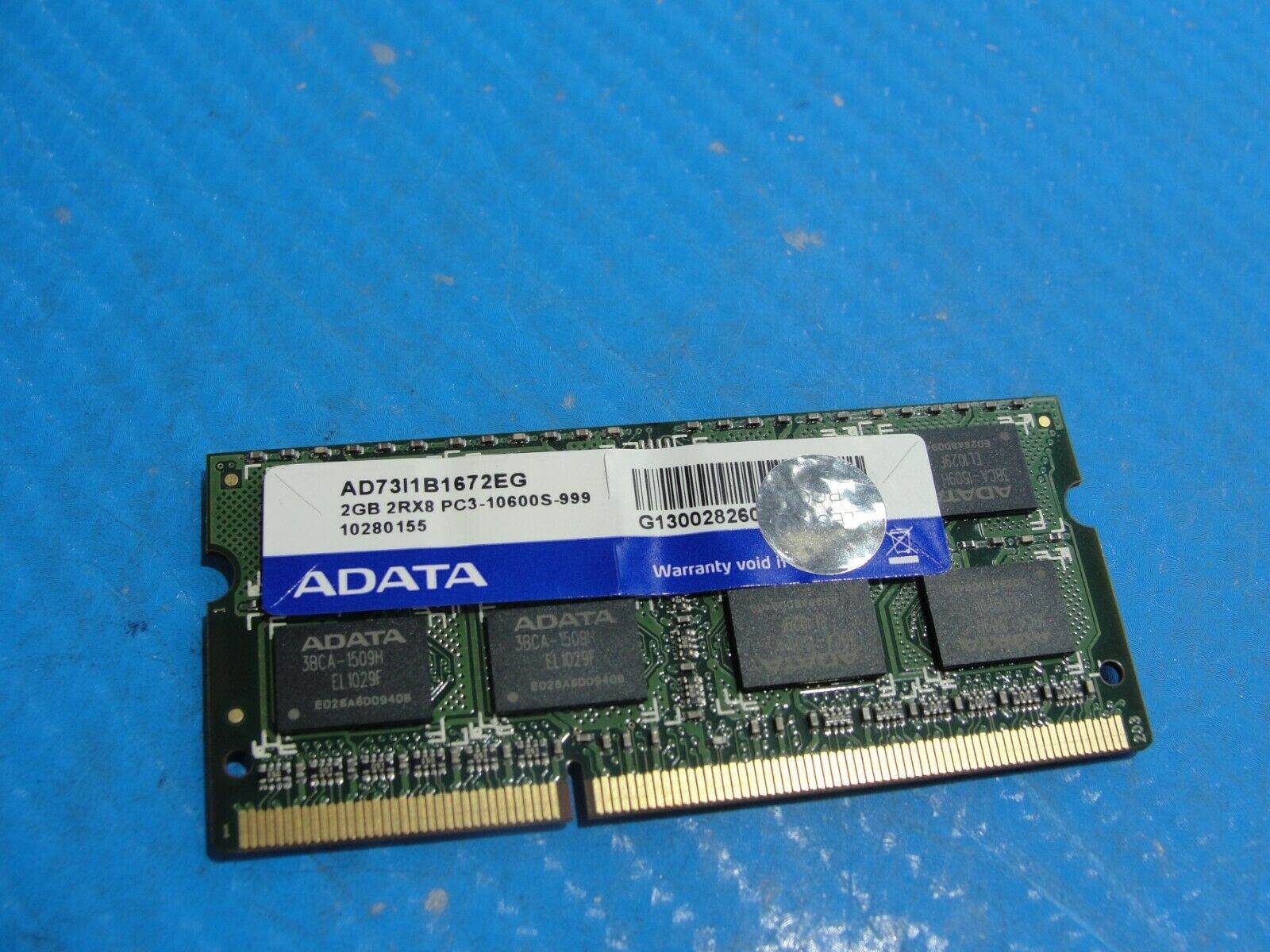 Asus G73JW ADATA 2GB 2RX8 SO-DIMM PC3-10600S Memory RAM AD73I1B1672EG - Tested Computer Laptop Parts