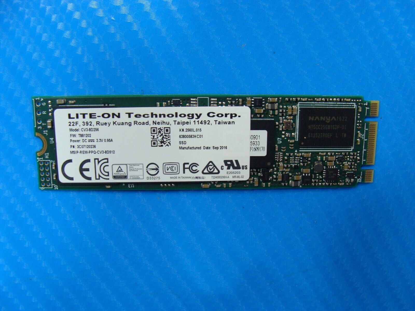 Acer SF314-51-52W2 Lite-On SATA M.2 256GB SSD Solid State Drive CV3-8D256
