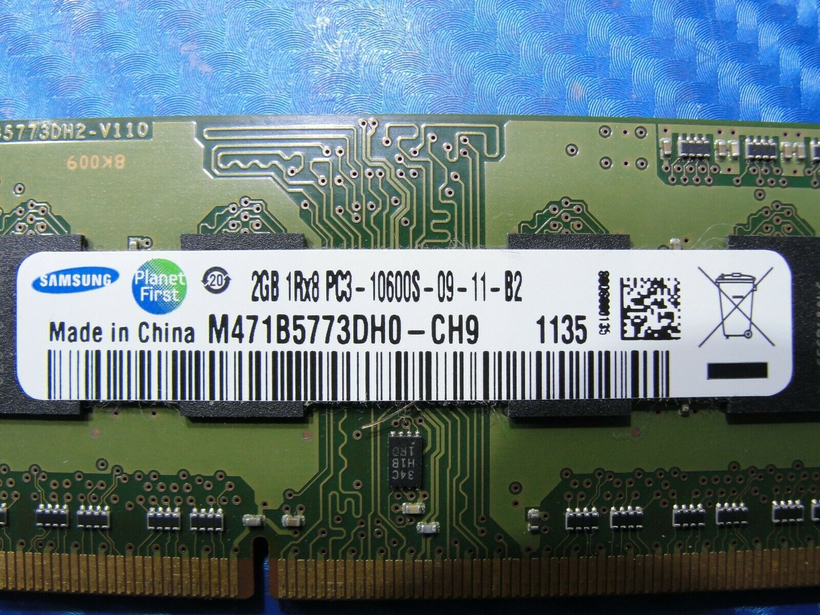 Apple A1278 Samsung 2GB 1Rx8 PC3-10600S SO-DIMM RAM Memory M471B5773DH0-CH9 Samsung