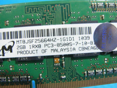 MacBook A1286 Laptop Micron 2GB Memory PC3-8500S-7-10-B1 MT8JSF25664HZ-1G1D1 - Tested Computer Laptop Parts