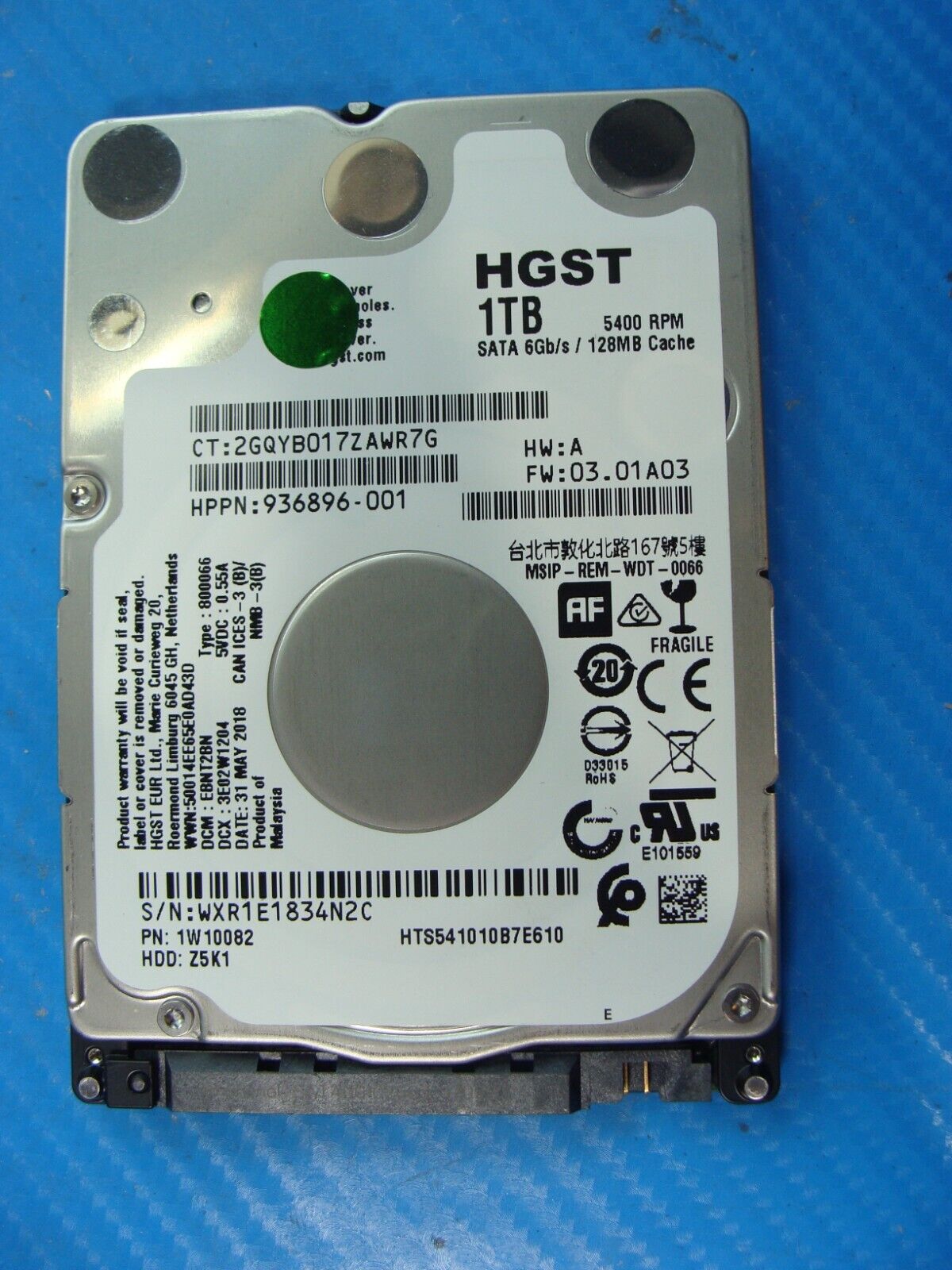 HP 15-db0011dx HGST 1TB SATA 2.5