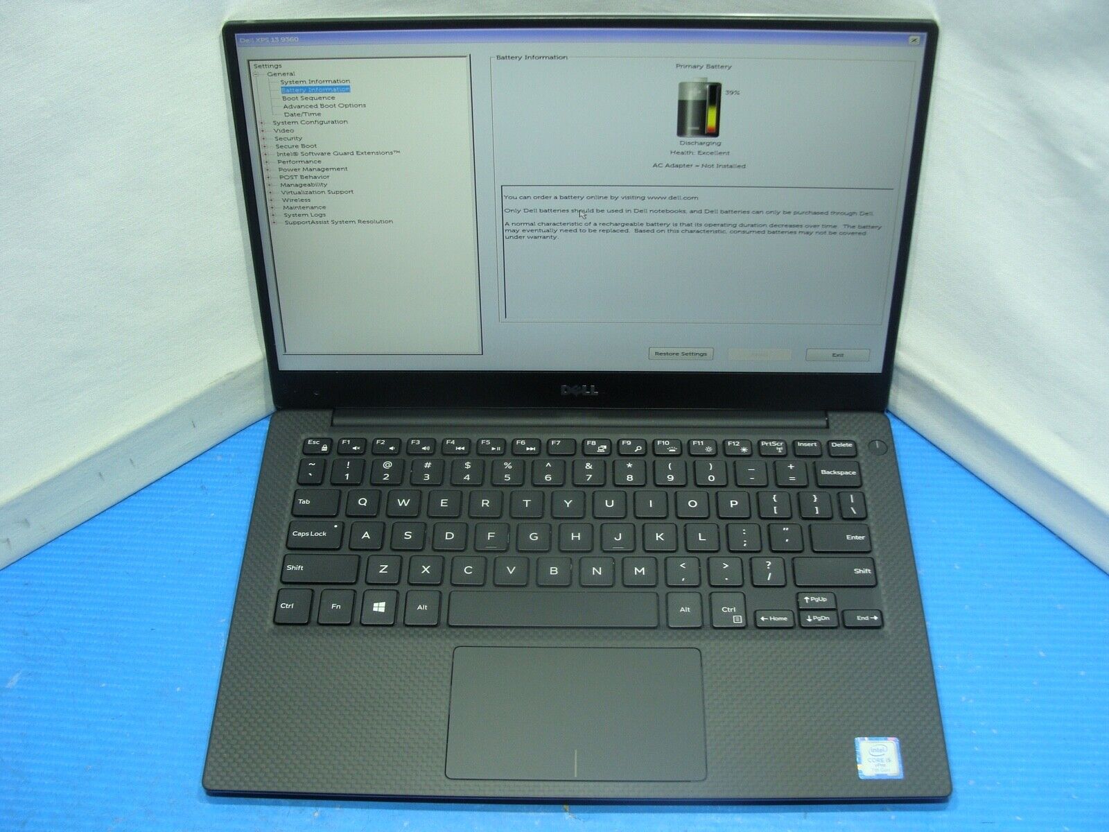 Grade A+ Excel Battery Dell XPS 13 9360 Laptop Intel i5-7300U 2.6GHZ 256GB 8GB