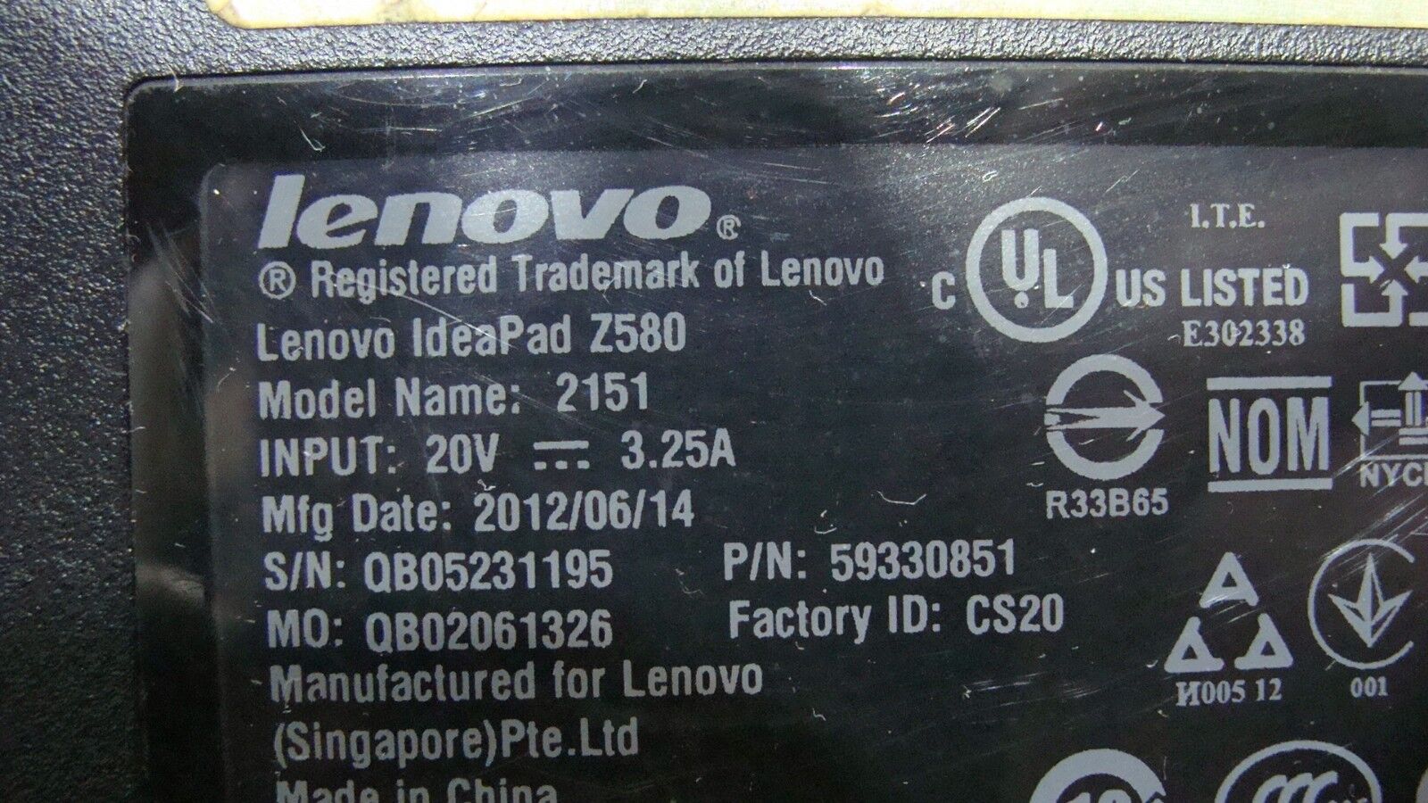 Lenovo IdeaPad Z580 15.6