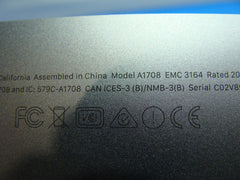 MacBook Pro A1708 13" Mid 2017 MPXQ2LL/A OEM Bottom Case Space Gray 923-01784