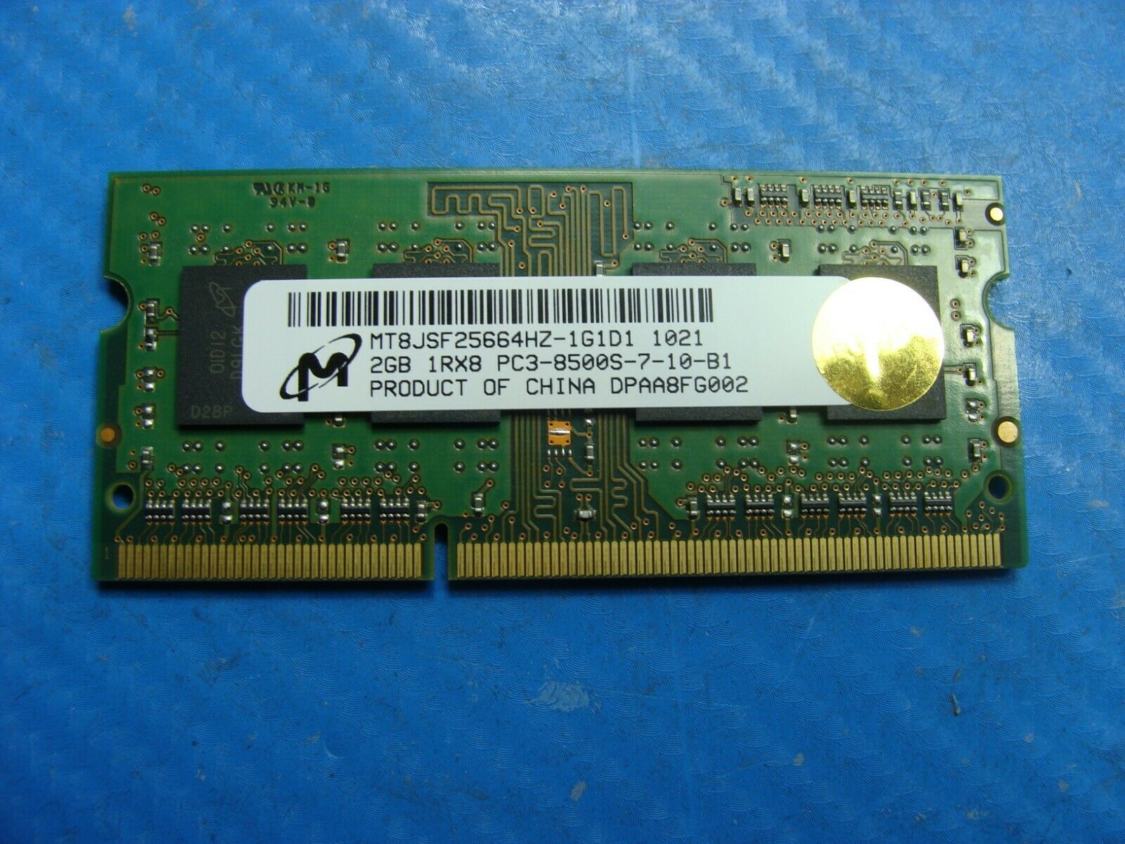 MacBook A1278 Laptop Micron 2GB Memory PC3-8500S-7-10-B1 MT8JSF25664HZ-1G1D1 #1 - Laptop Parts - Buy Authentic Computer Parts - Top Seller Ebay