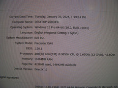 Dell Precision 7540 Workstation 15.6FHD i7-9850H 16GB 512GB NVIDIA Quadro T1000