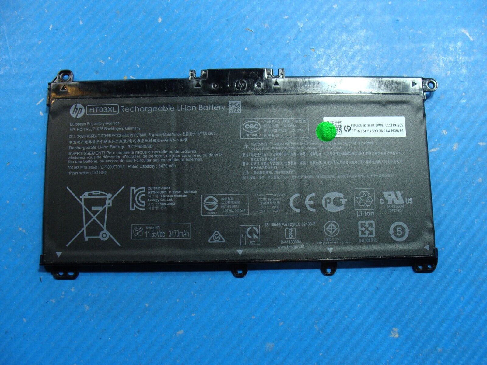 HP 17z-ca000 17.3 Battery 11.55V 41.7Wh 3470mAh HT03XL L11119-855 100%