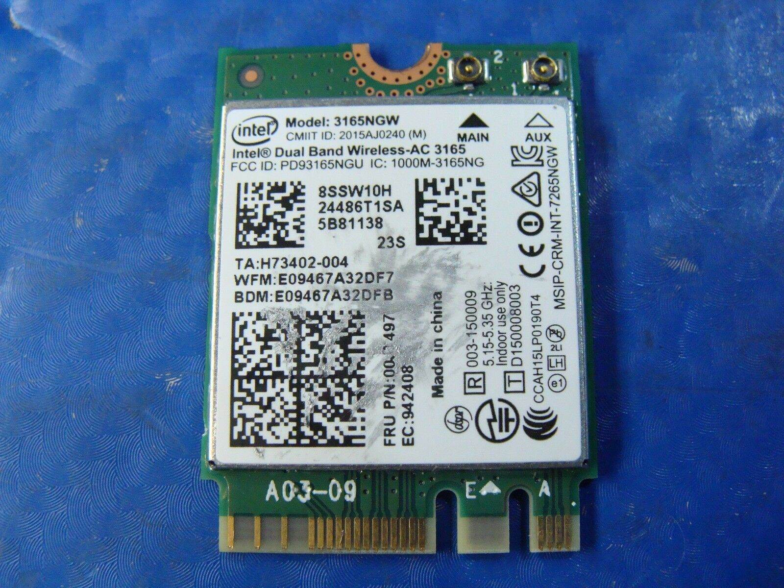 Lenovo IdeaCentre 300S-11IBR Genuine Desktop Wireless WiFi Card 3165NGW 00JT497 - Tested Computer Laptop Parts