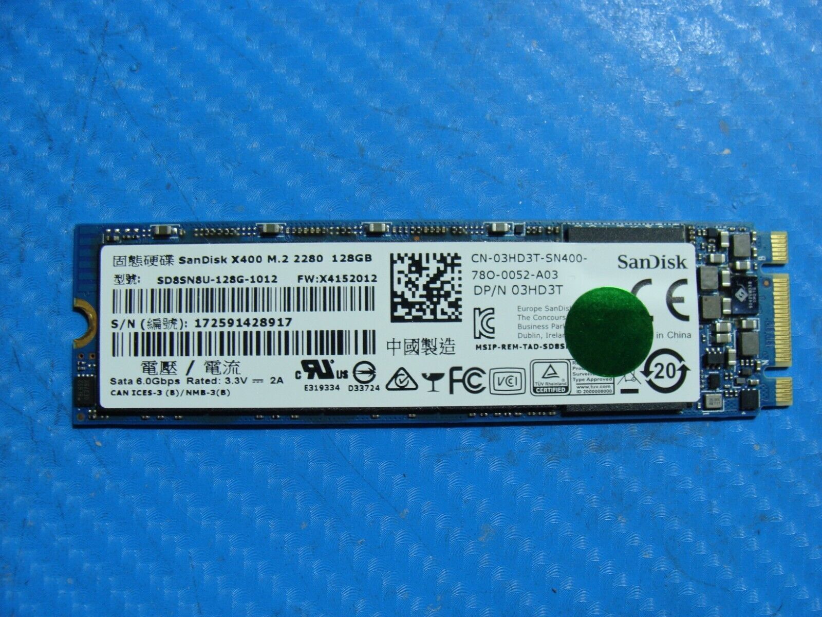 Dell 5577 SanDisk 128Gb Sata M.2 Ssd Solid State Drive SD8SN8U-128G-1012 3HD3T