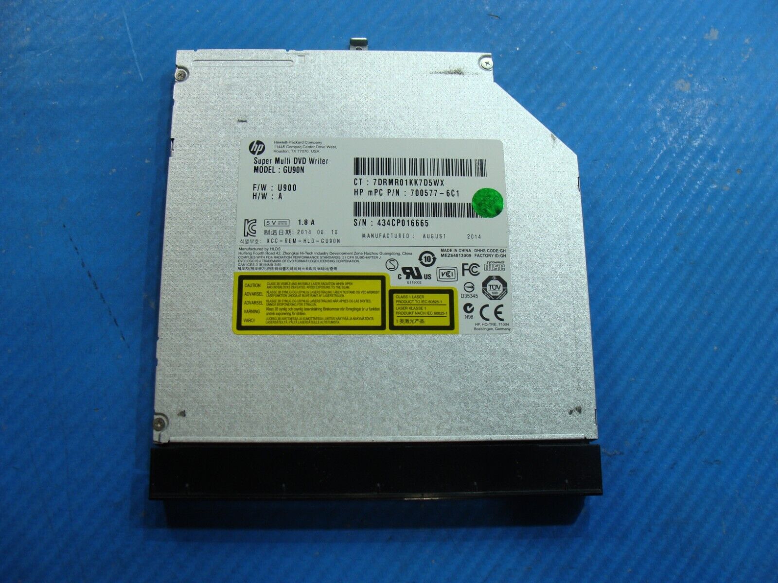 HP 15.6” 15-ro53cl OEM Laptop Super Multi DVD-RW Burner Drive GU90N 700577-6C1
