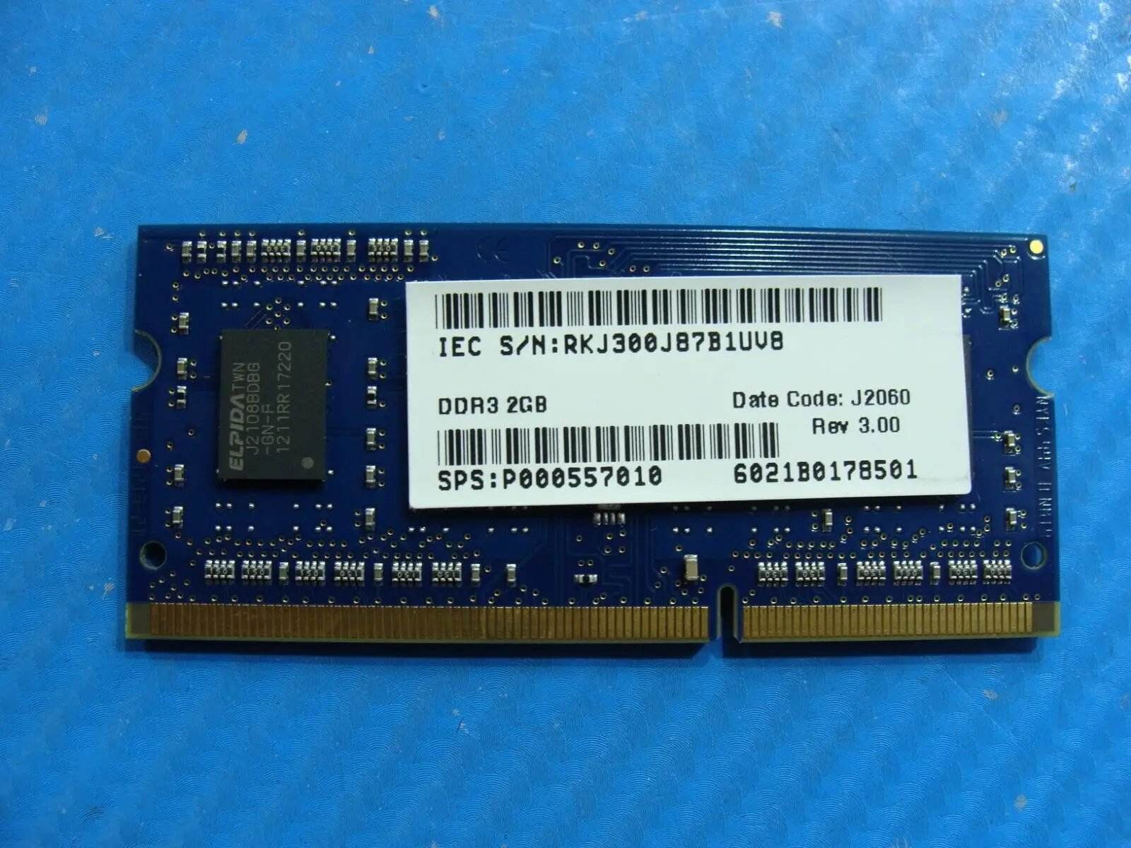 Toshiba P875-S7200 So-Dimm Kingston 2GB Memory RAM PC3-12800S TSB1600D3S11ELD/2G - Tested Computer Laptop Parts