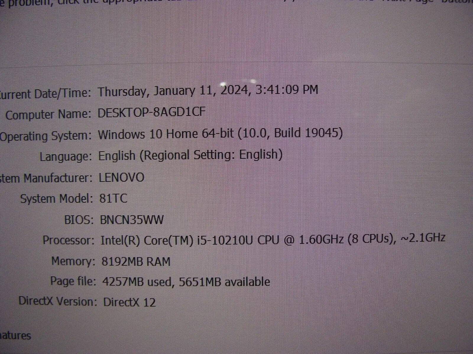 95% Battery A+ FHD Touch Lenovo Yoga C740-14IML i5-10210U 2.10GHz 8GB 256GB SSD