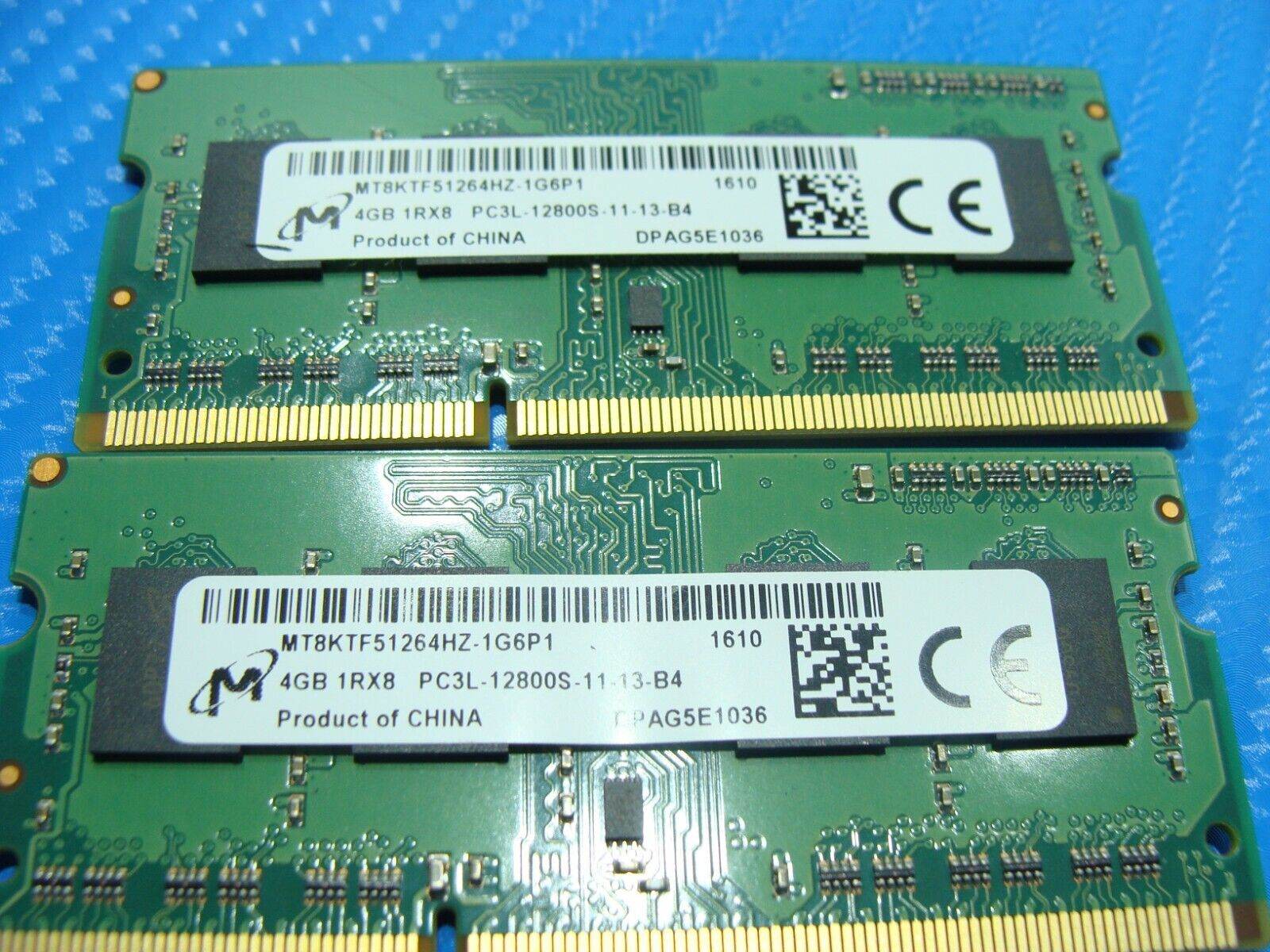 Dell 14 5458 So-Dimm Micron 8GB 2x4GB Memory Ram PC3L-12800S MT8KTF51264HZ-1G6N1 - Tested Computer Laptop Parts