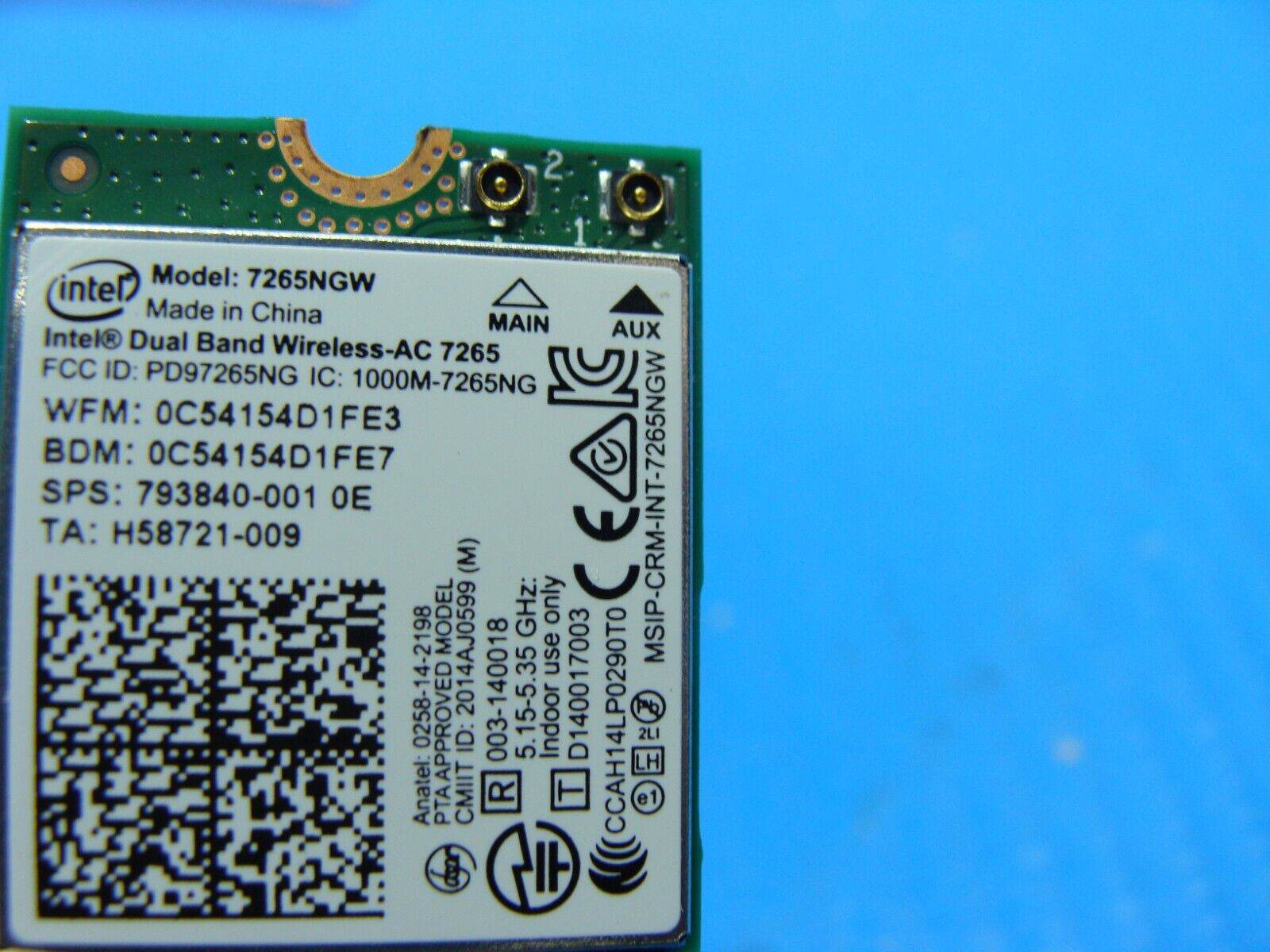 HP Omen 17.3” 17-w220nr Genuine Laptop Wireless WiFi Card 7265NGW 793840-001 - Tested Computer Laptop Parts