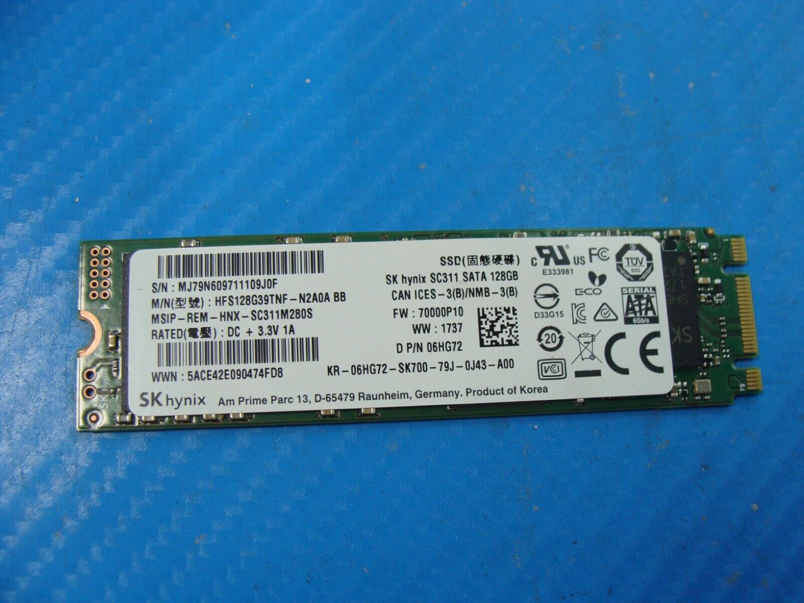 HP 15-bs095ms SK Hynix 128GB SATA M.2 SSD Solid State Drive HFS128G39TNF-N2A0A