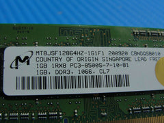 MacBook A1278 Micron 1GB 1Rx8 PC3-8500S RAM Memory SO-DIMM MT8JSF12864HZ-1G1F1 - Tested Computer Laptop Parts