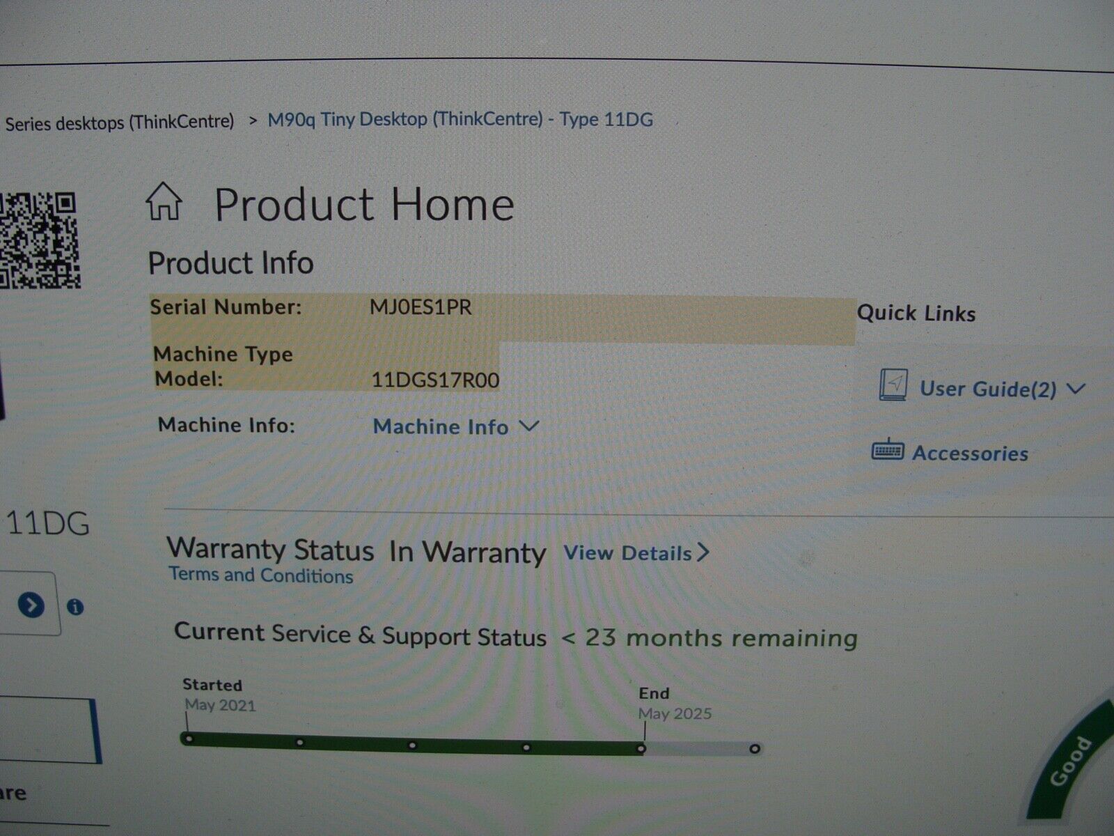 2Year Warranty Lenovo ThinkCentre M90Q Intel i5-10500 @2.30GHz 8GB Ram 256GB SSD