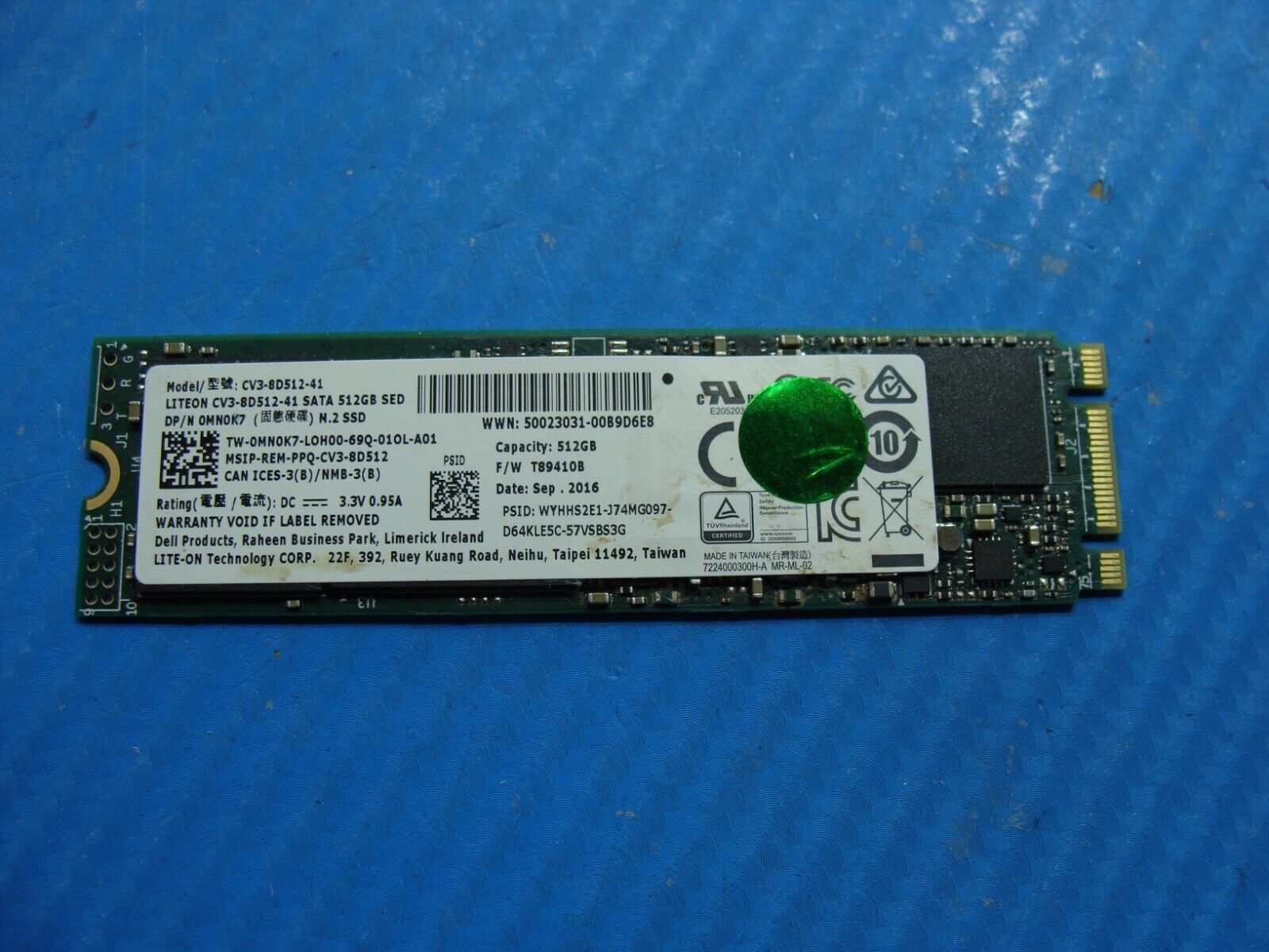 Dell E7470 LITE-ON 512GB SATA M.2 SSD Solid State Drive CV3-8D512-41 MN0K7