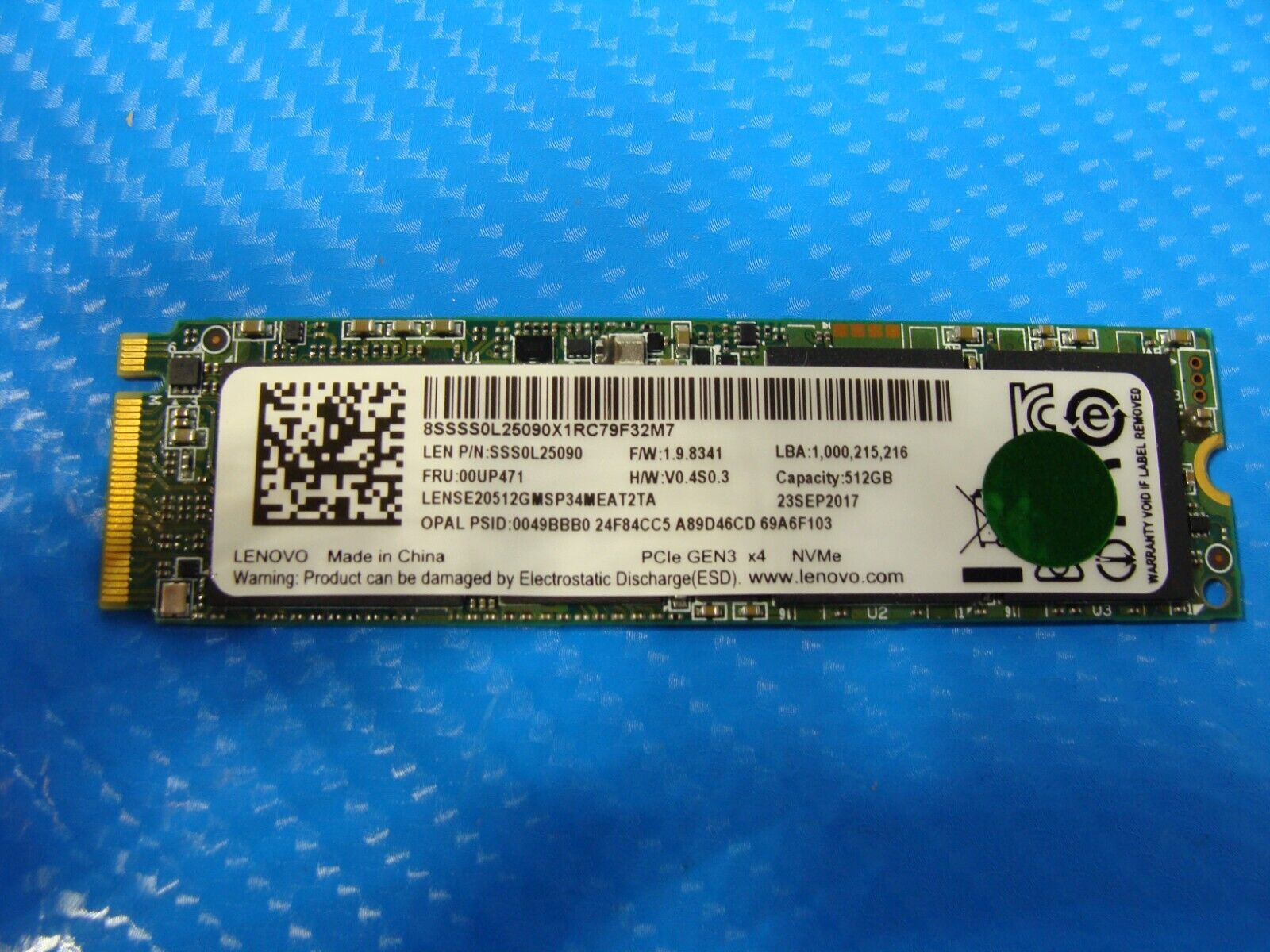 Lenovo Thinkpad T570 512GB M.2 NVME SSD Solid State Drive SSS0L25090 00UP471