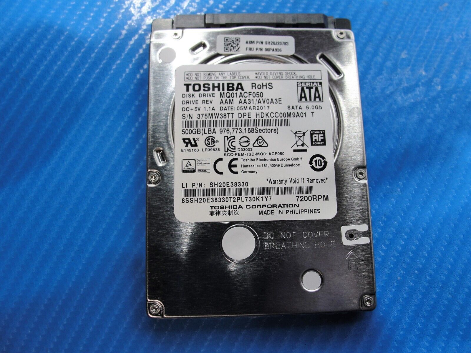 Lenovo T460 Toshiba 500GB 7200RPM SATA 2.5